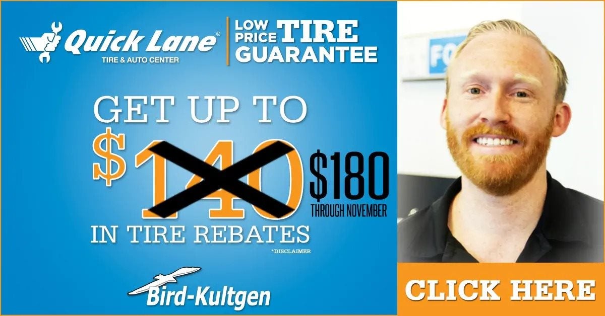 Save on new tires at Bird Kultgen Ford