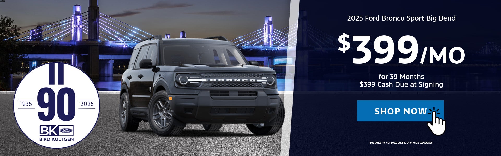 2025 Ford Bronco Sport Big Bend Lease Offer