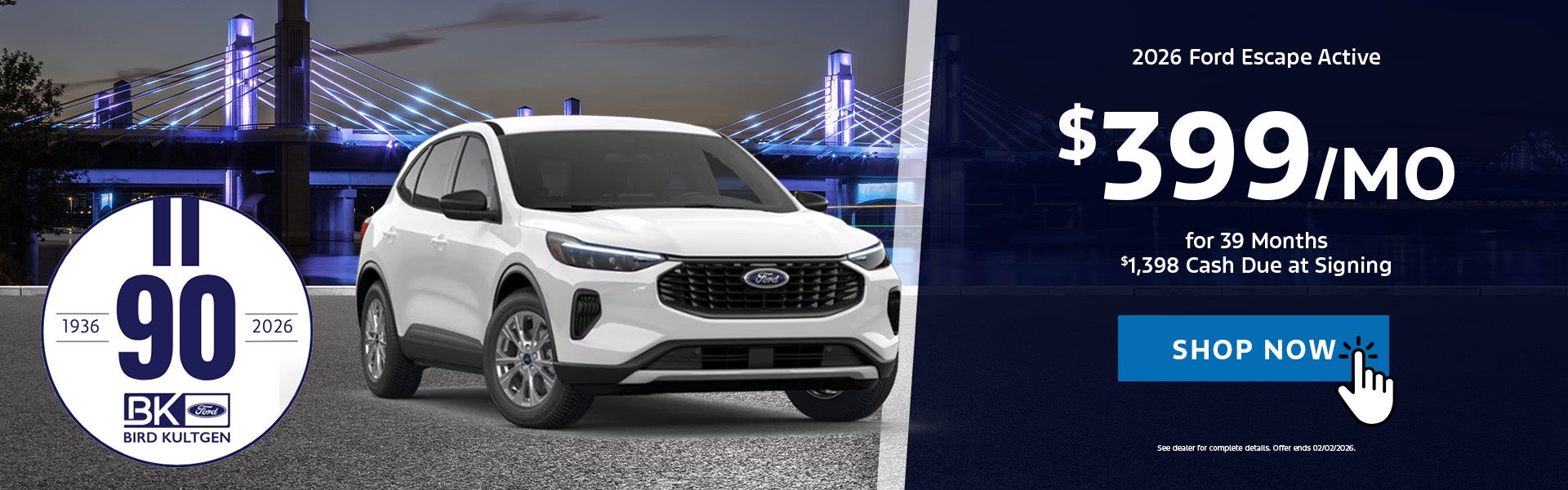 2026 Ford Escape Active Lease Offer